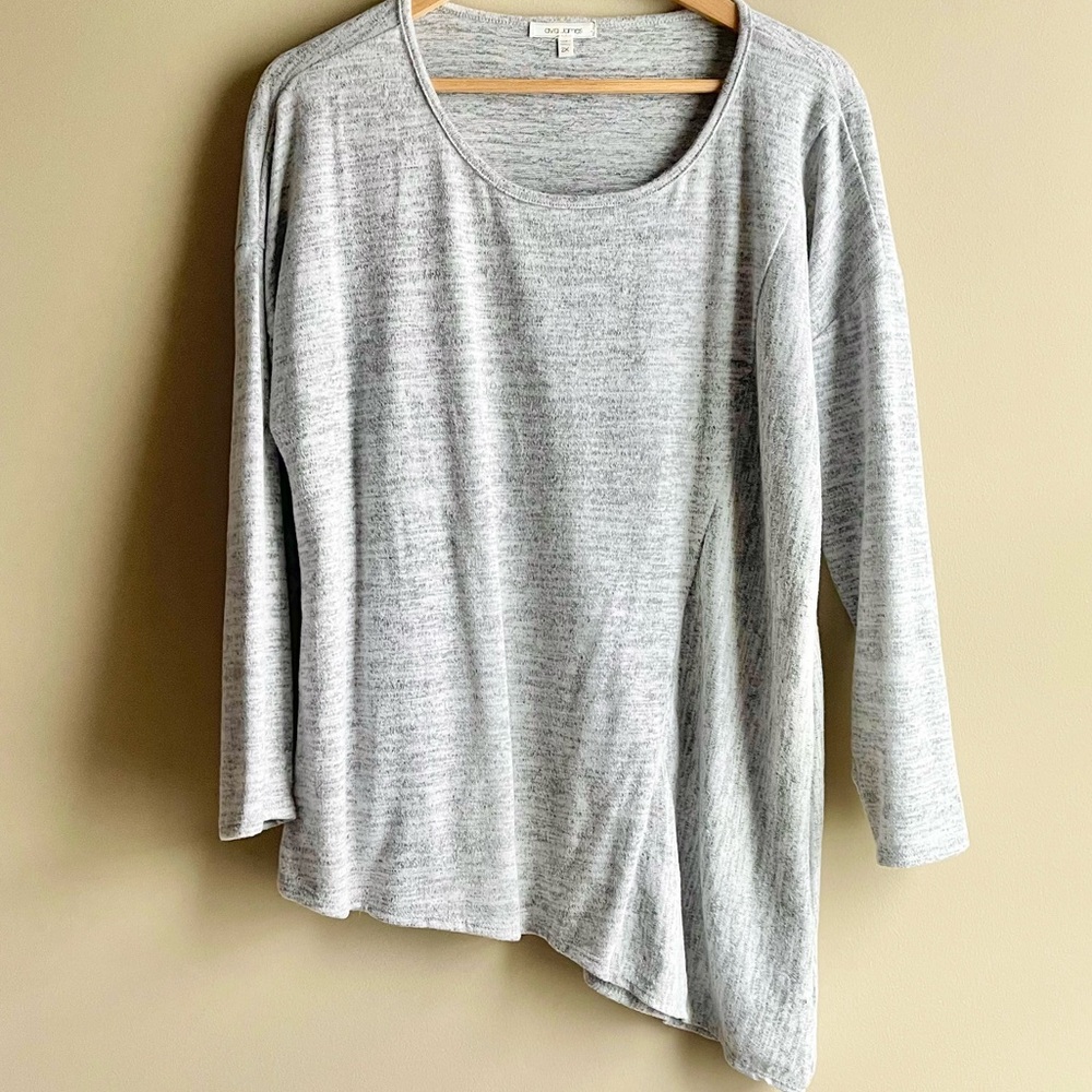 Ava James Heather Gray Super Soft Asymmetrical Sweater
